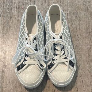 Superga X Rodarte Navy White Mixed Media Mesh Sneakers 7.5‎